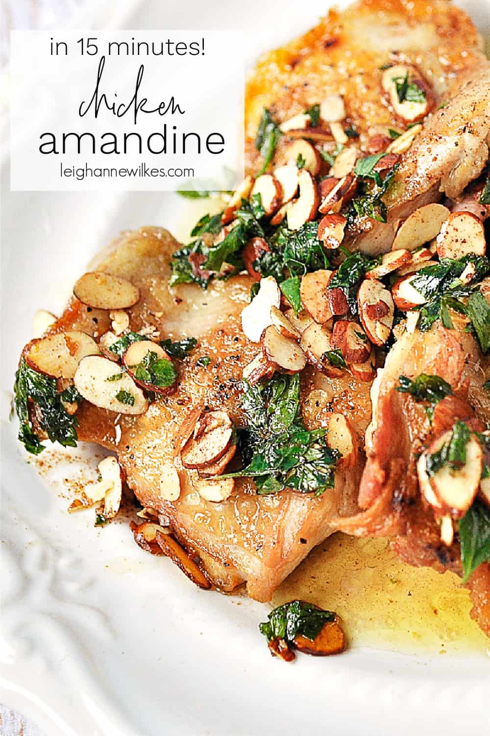 chicken amandine on a plate