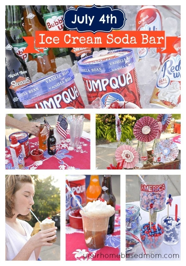 collage of making an ice cream soda