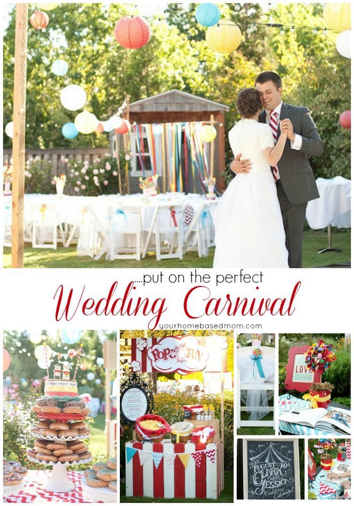 A Wedding Carnival is the perfect way to celebrate a new bride and groom. We celebrated with carnival games, food, decorations and fun!