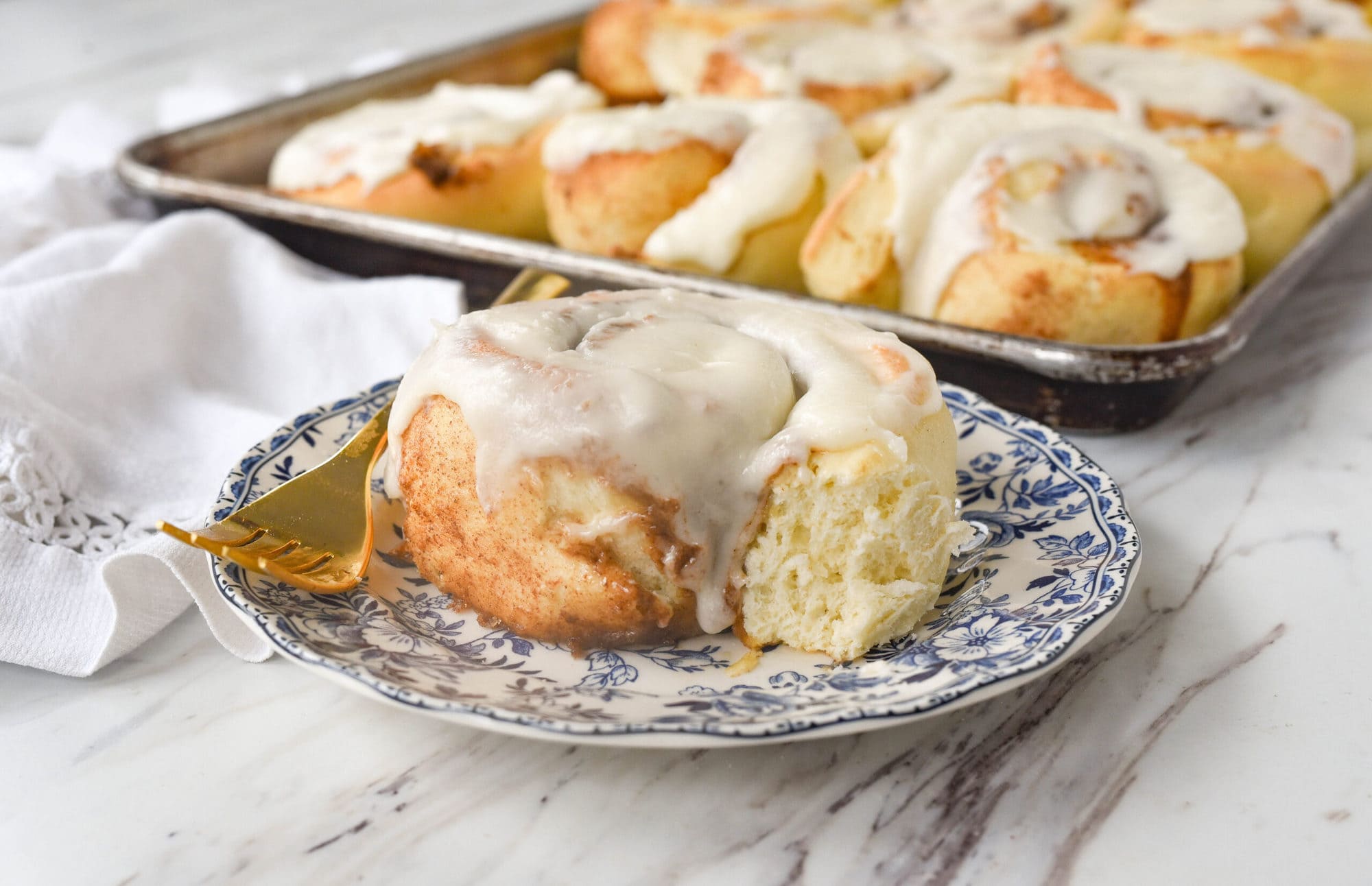 cinnamon roll on a plate