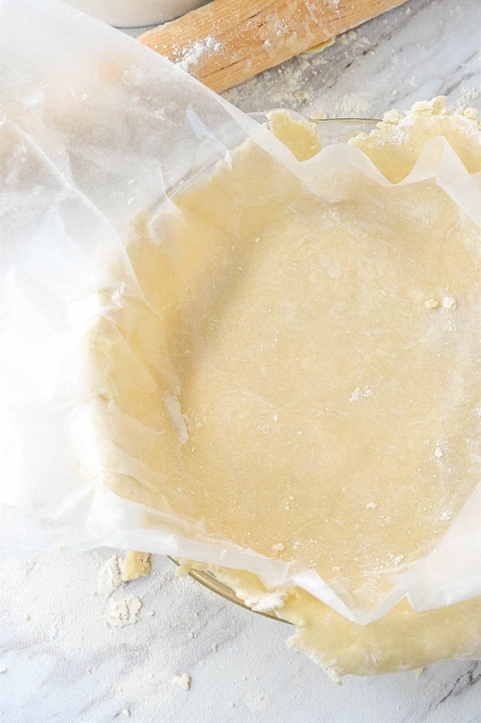 Pie Crust in a dish covered with wax paper