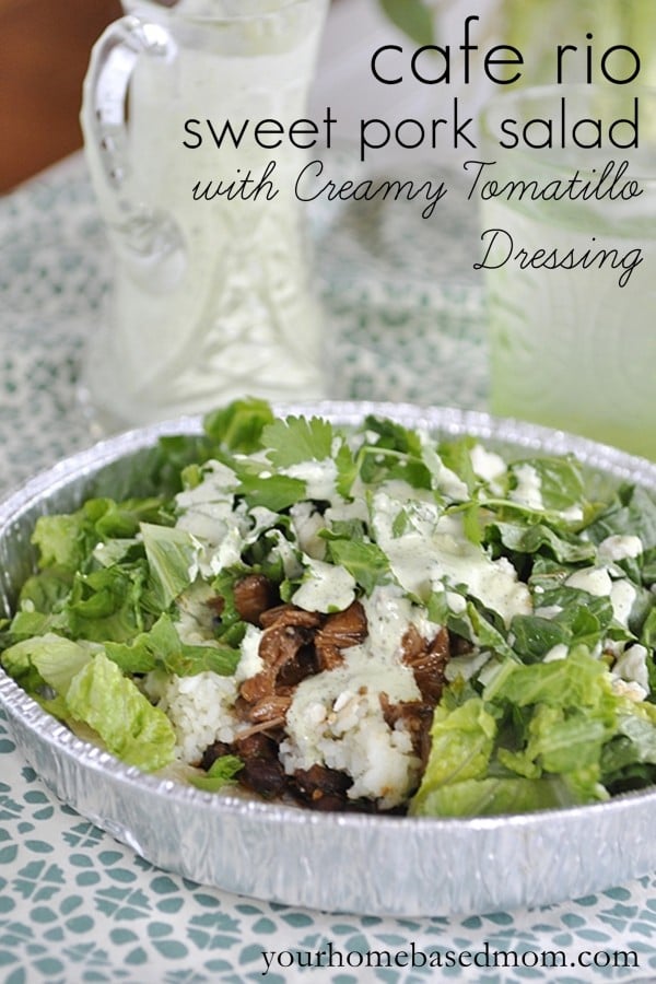 cafe rio pork salad with creamy tomatllo dressing