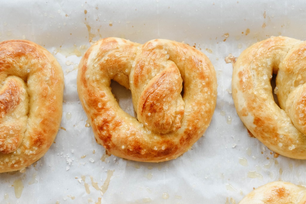 three soft-pretzels