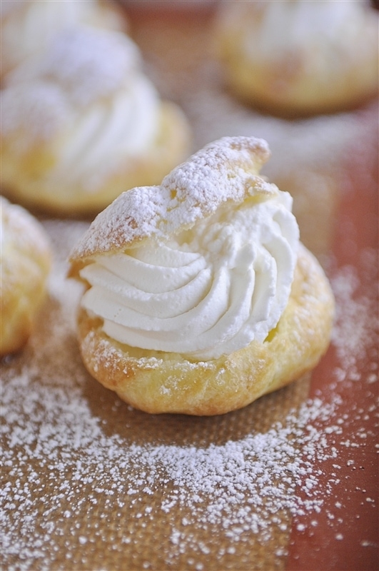 cream puff on a baking sheet