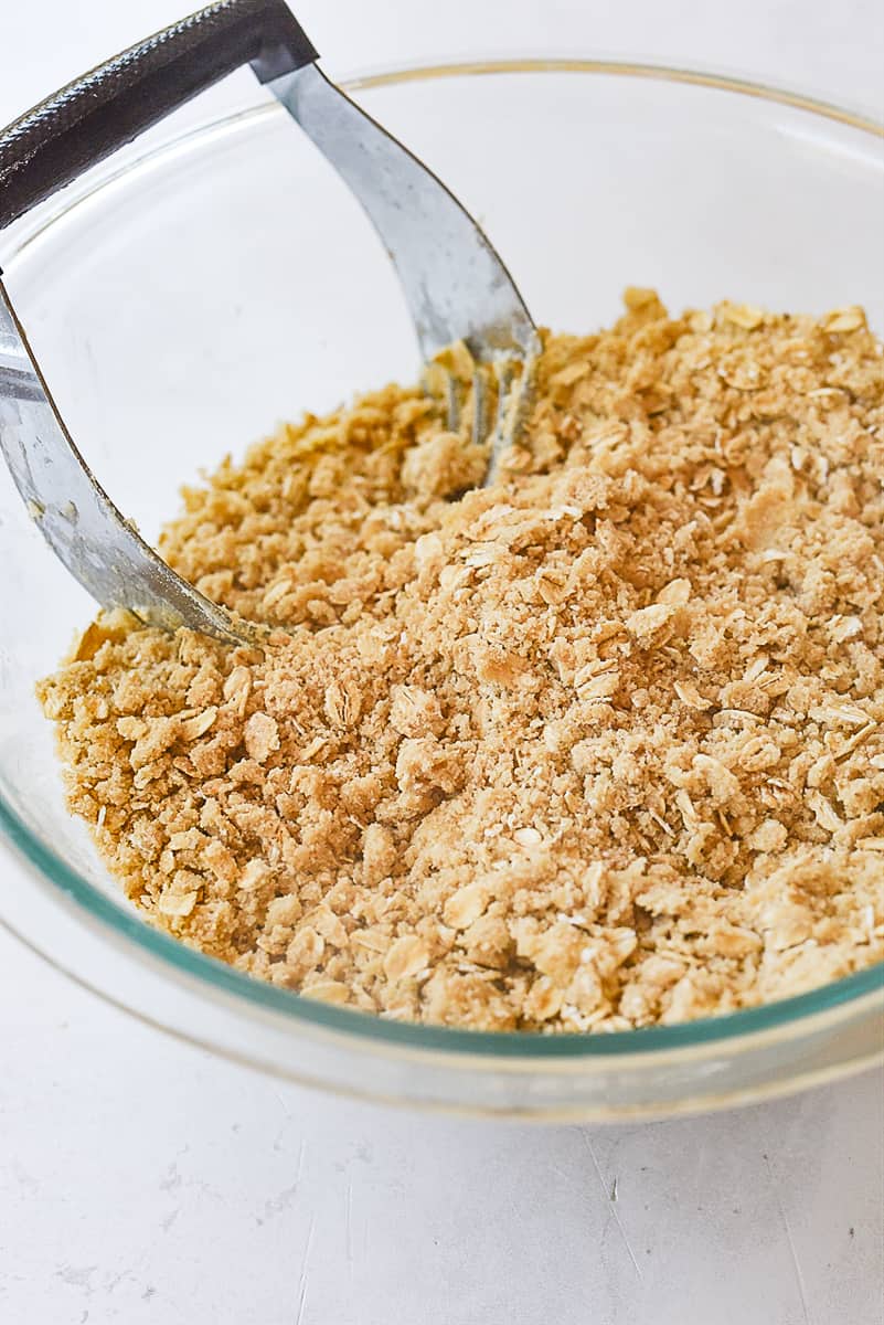 streusel crumb mixture in bowl