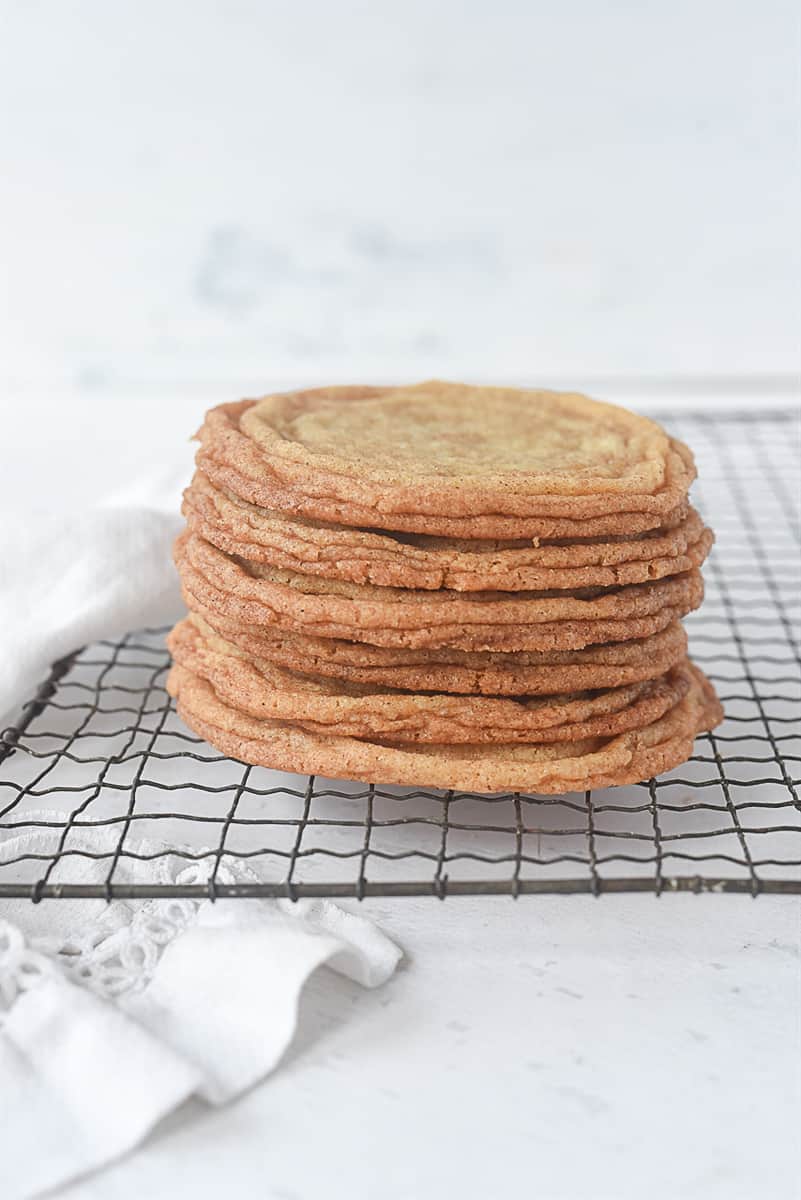 stack of snickerdoodle cookies