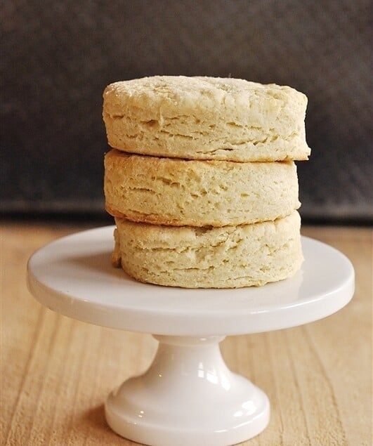 stack of three biscuits
