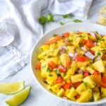 bowl of mango salsa