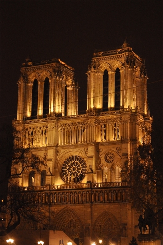 Notre Dame at night