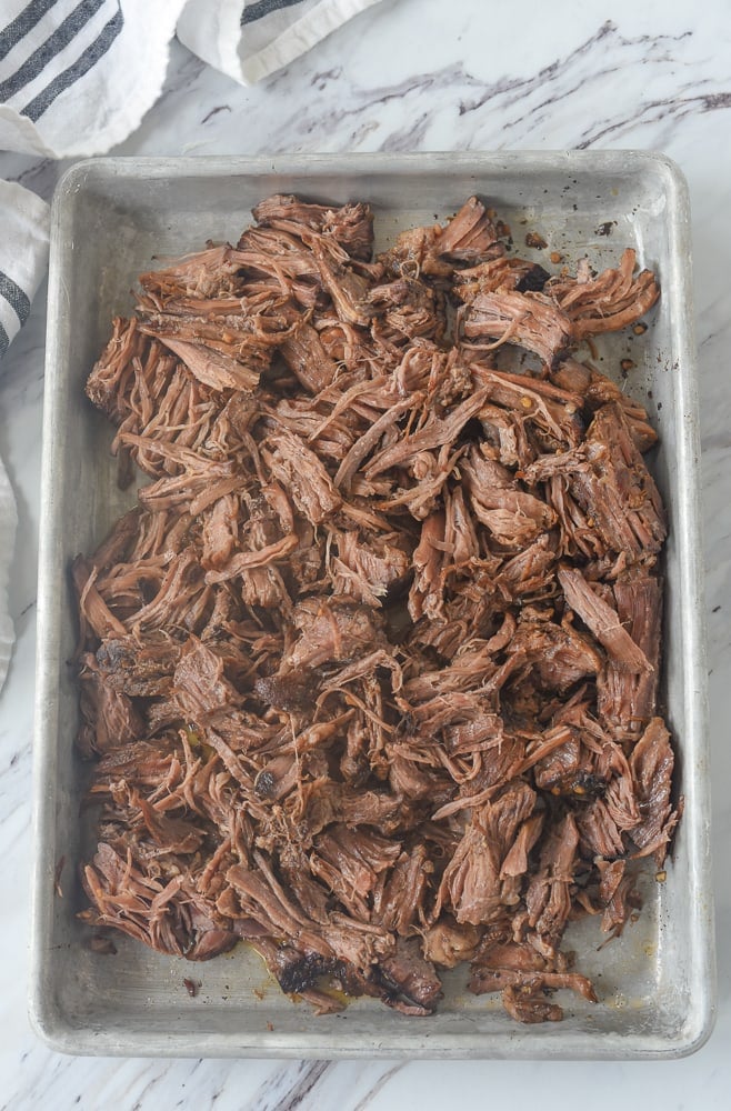 balsamic beef on a baking sheet