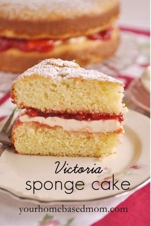 slice of victoria sponge cake