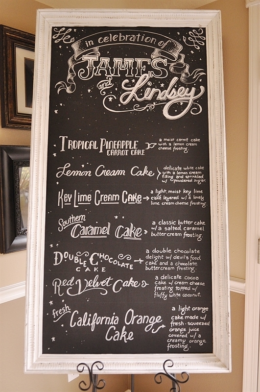 Cake Buffet menu