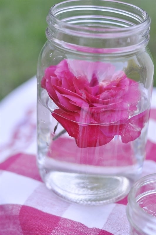 Mason jar flower centerpiece