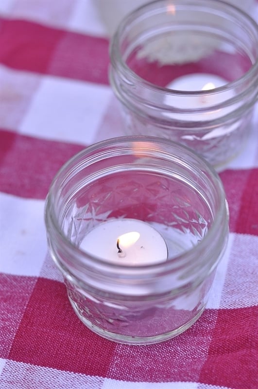 mason jar tea lights