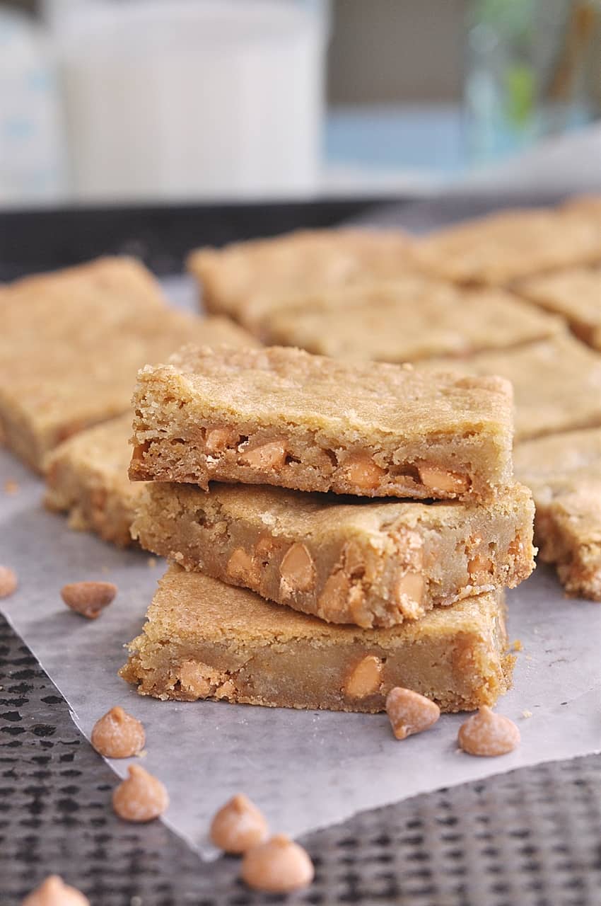 stack of butterscotch blondies