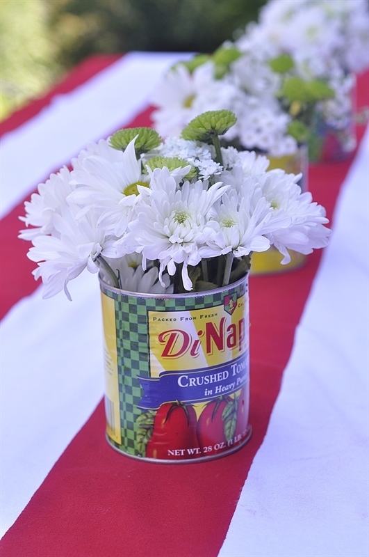 DIY Anthro Inspired Red and White Tablecloth