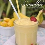 smoothie in a glass with a straw