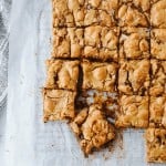 Squares of butterscotch brownies