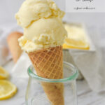 lemon ice cream on a cone