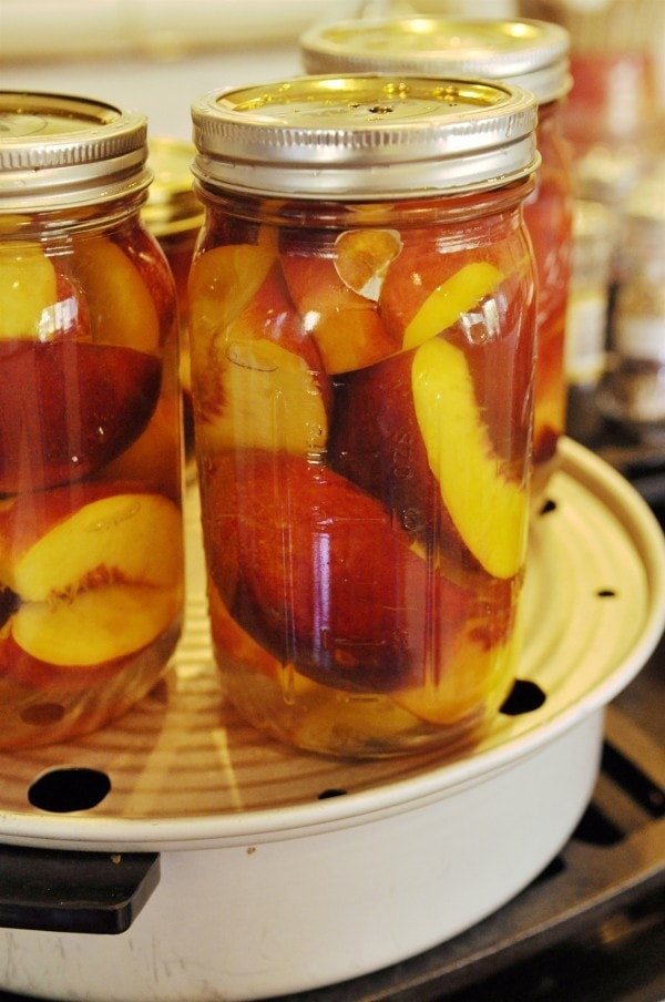 jars of canned nectarines
