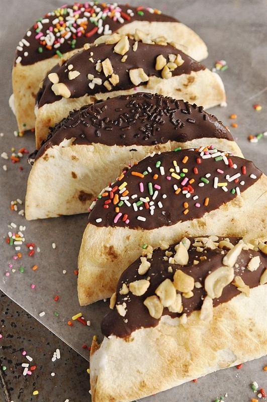 Ice Cream Tacos with sprinkles