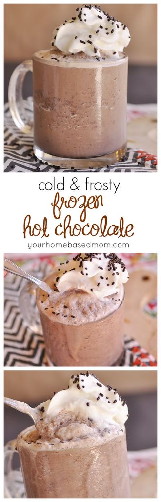 Frozen Hot Chocolate is a fun way to enjoy hot chocolate in the summer or any time!