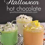 3 mugs of halloween hot chocolate