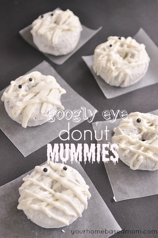googly eye donut mummies