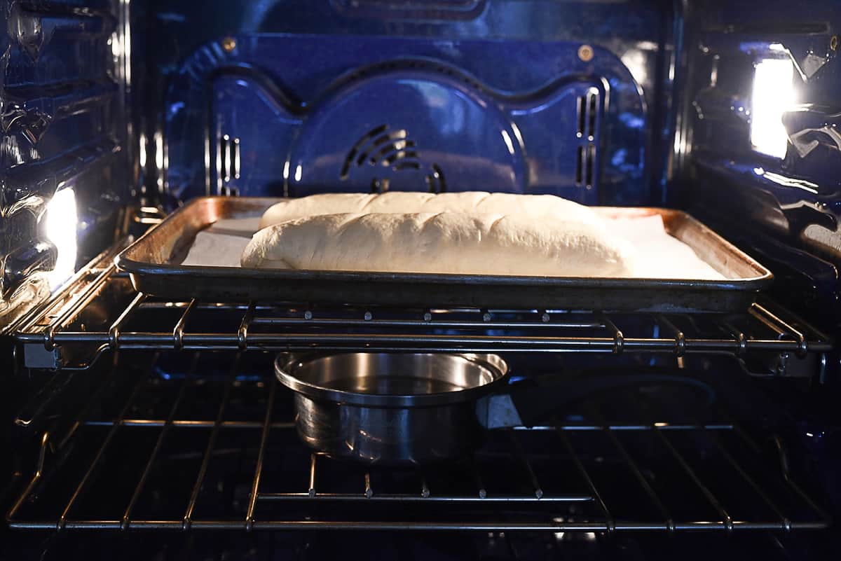 bread in oven