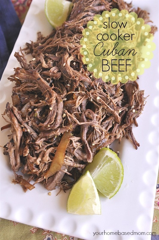 Slow Cooker Cuban Shredded Beef Tacos