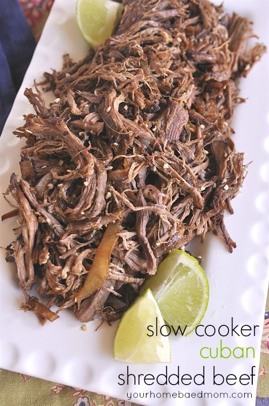 Slow Cooker Cuban Shredded Beef Tacos