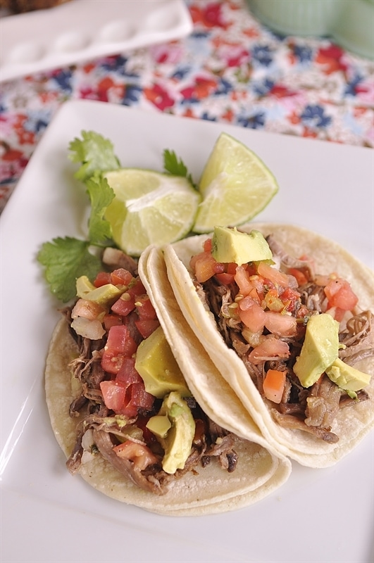 Slow Cooker Cuban Shredded Beef Tacos