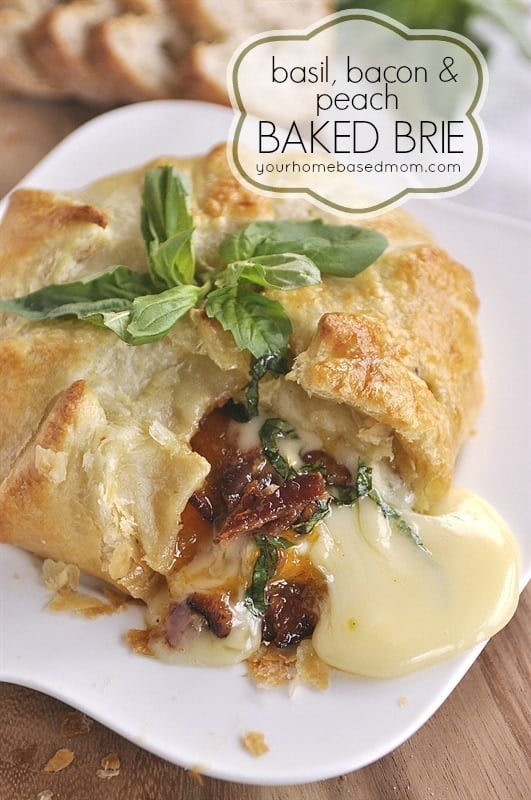 Basil, Bacon & Peach Brie