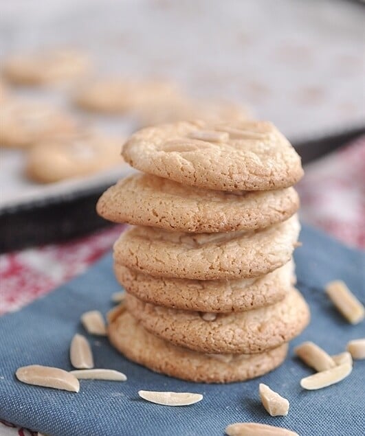 stack of almond cookies