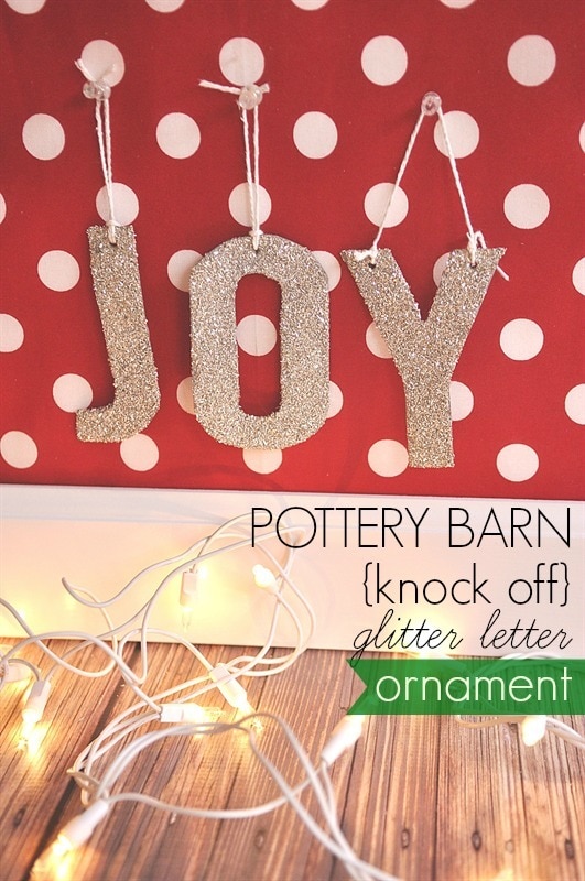 joy glitter ornaments