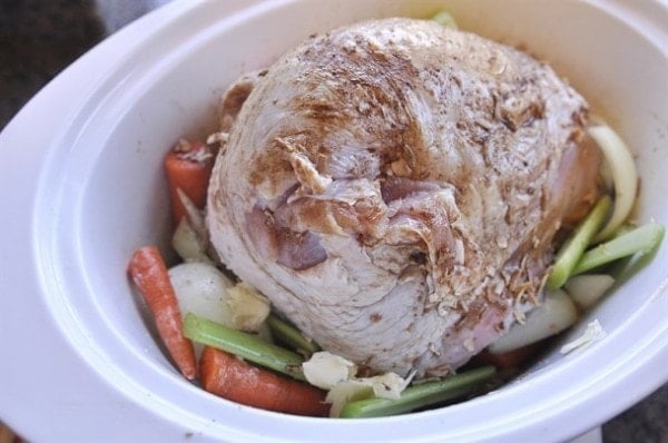 turkey breast in a slow cooker with vegetables