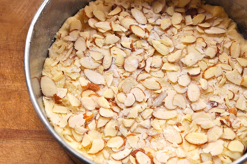 almond torte in springform pan