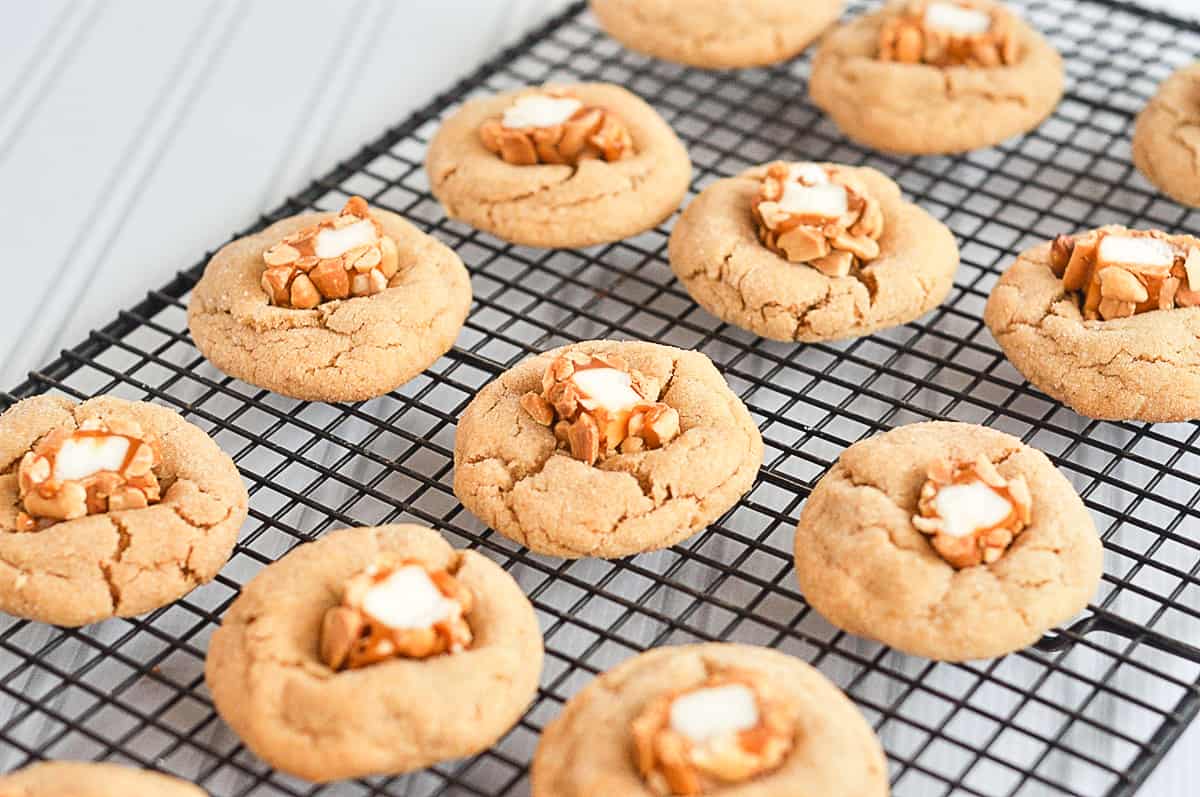 peanut blossoms on a cooling rack