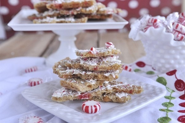 White Chocolate Peppermint Cookie Bark