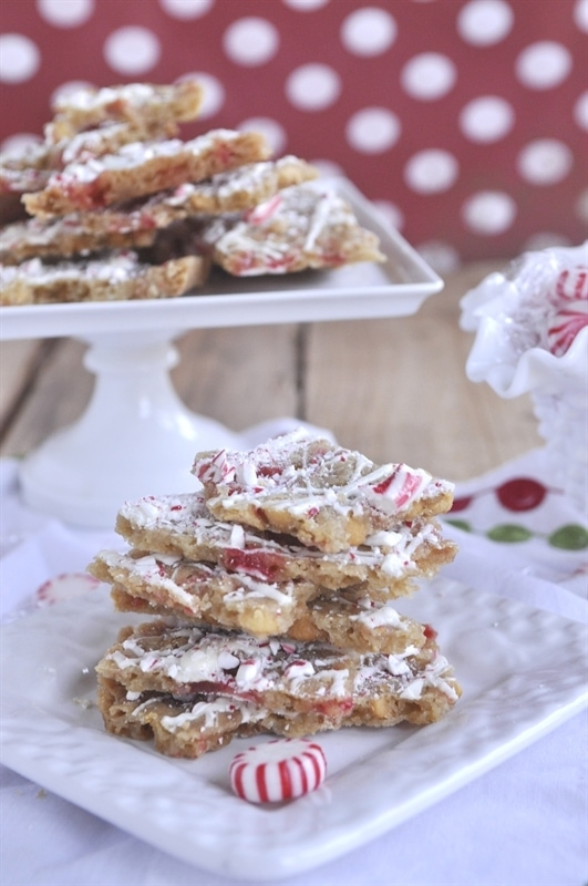 White Chocolate Peppermint Cookie Bark