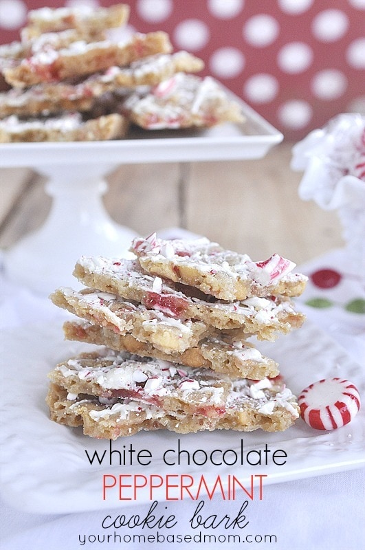 White Chocolate Peppermint Cookie Bark