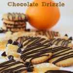 orange ginger cookies that are drizzled with chocolate