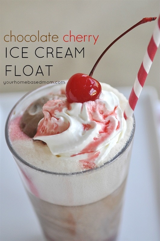 Vanilla Cherry and Chocolate Cherry Ice Cream Floats