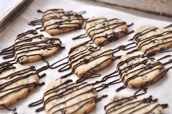 Dark Chocolate Cherry Shortbread Cookies