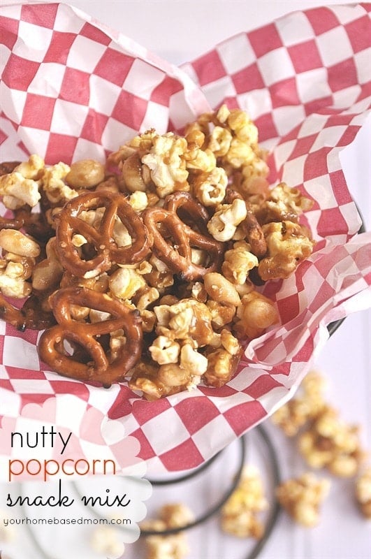 Nutty Popcorn Snack Mix