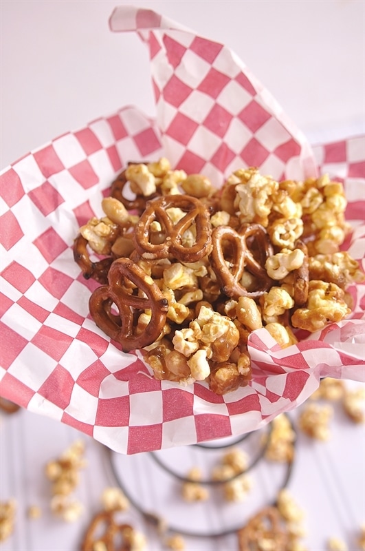 Nutty Popcorn Snack Mix