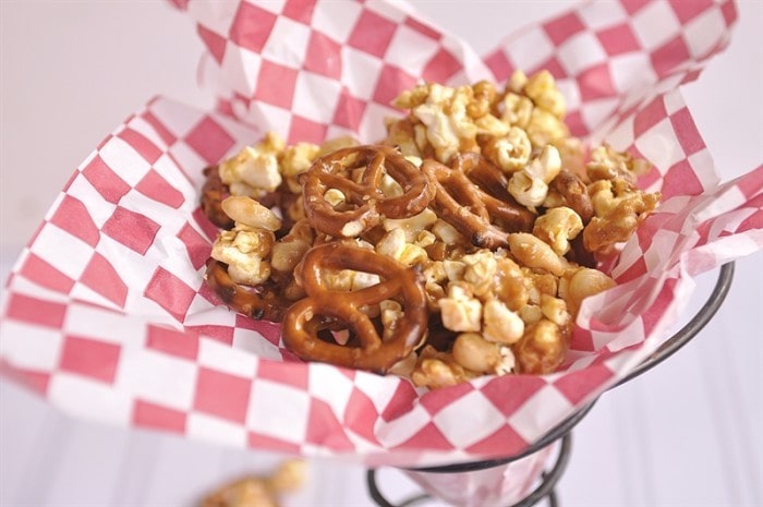 Nutty Popcorn Snack Mix