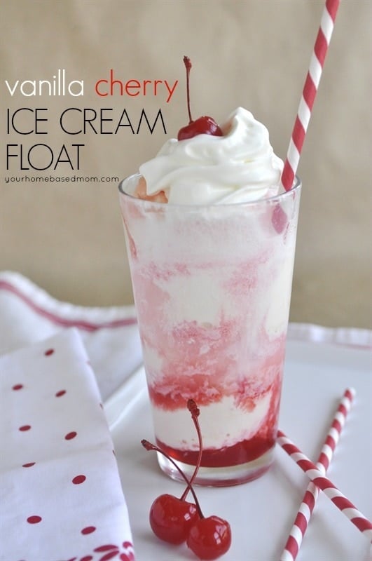 Vanilla Cherry and Chocolate Cherry Ice Cream Floats