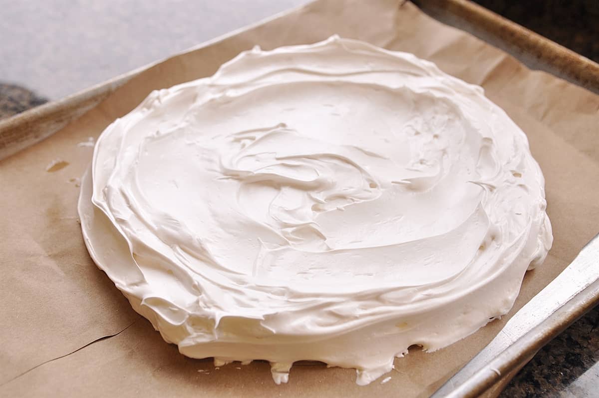 meringue on brown paper