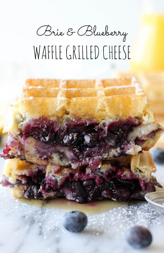 Brie and Blueberry Waffle Grilled Cheese